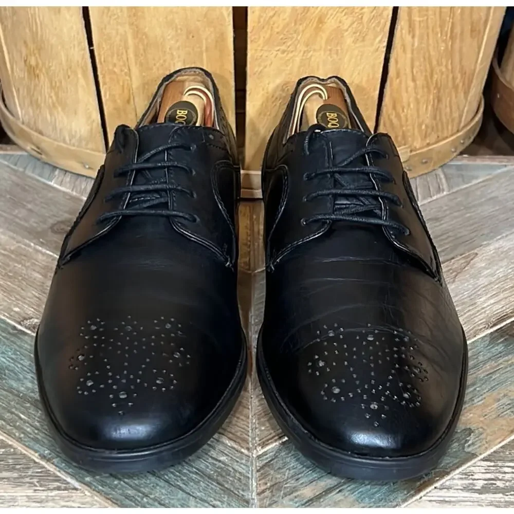 Clarks Kalden Edge Brogue Black Leather Derby Oxfords Shoes Mens Size 9